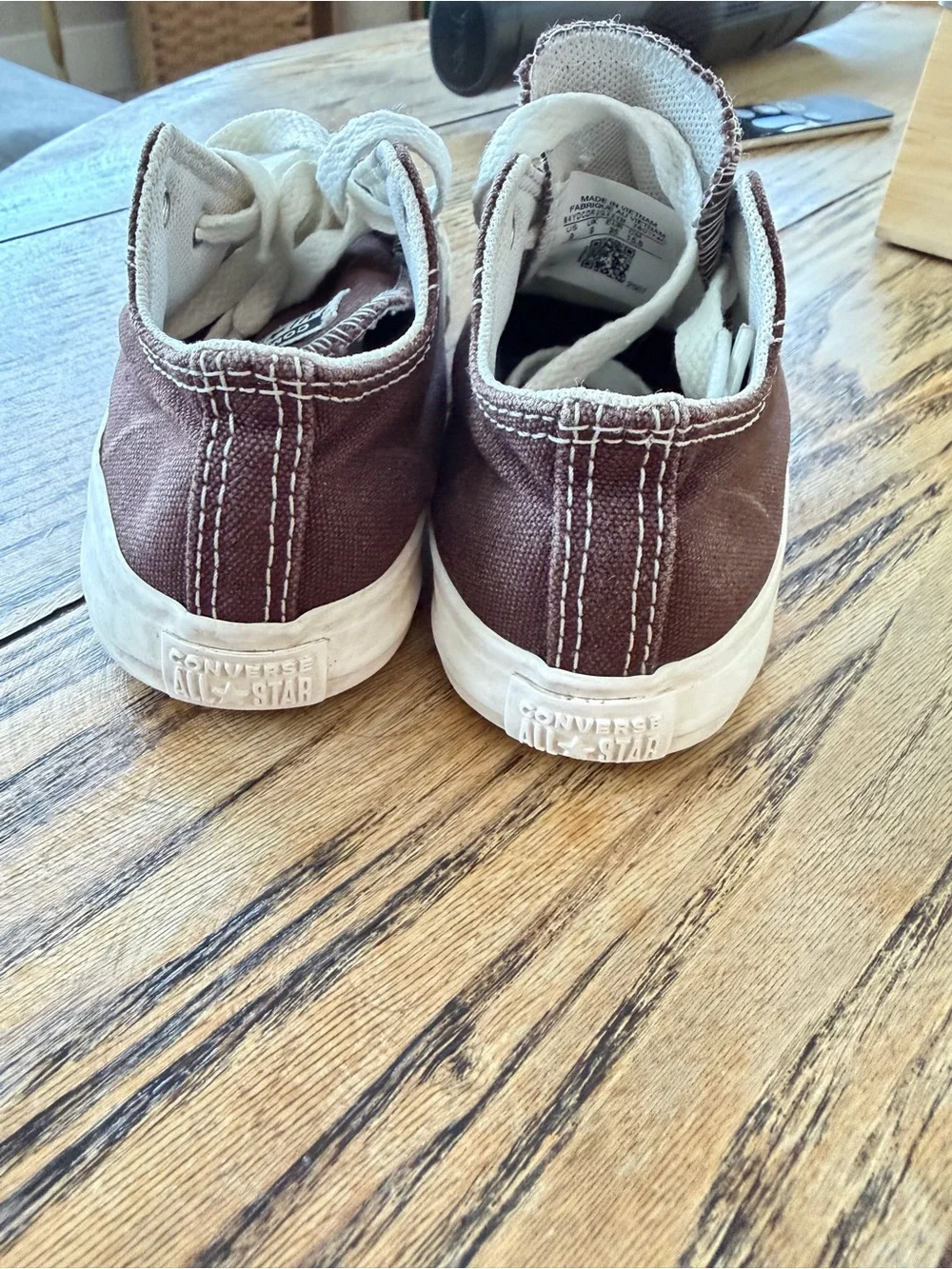 Converse Kids Brown Canvas Low-Top Sneakers with White Toe